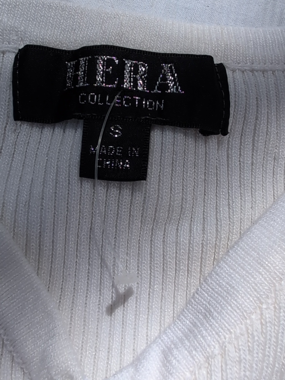 Hera White Ribbed V-Neck Button Bodysuit - Picture 8 of 9